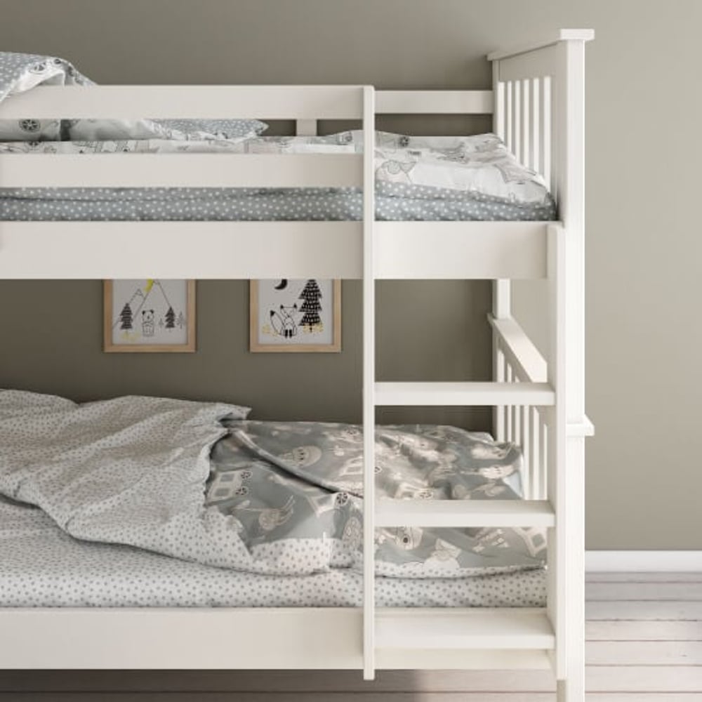 Happy Beds Atlantis White Bunk Bed Front View