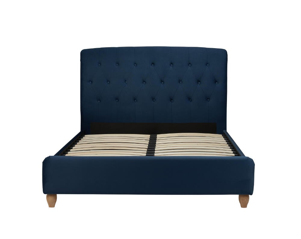 Brompton Midnight Blue Fabric Bed Front Image