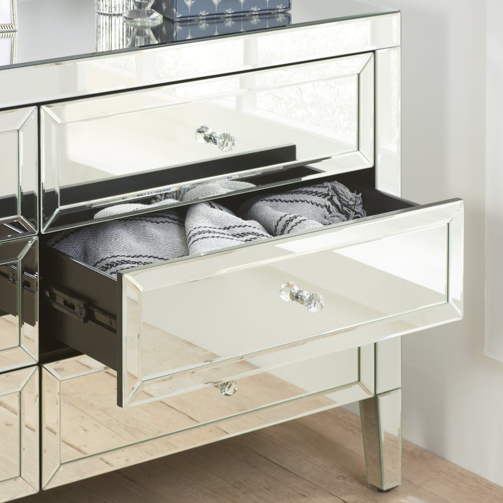 Valencia 3+2 Drawer Bedside Table with open drawer