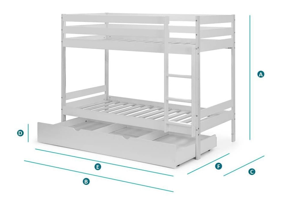 Happy Beds Nova Guest Bed Or Drawer Sketch Dimensions
