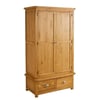 Woburn Oak Wooden 2 Door 2 Drawer Wardrobe