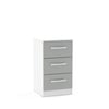 Lynx White and Grey 3 Drawer Bedside Table
