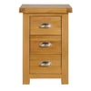 Woburn Oak Wooden 3 Drawer Large Bedside Table