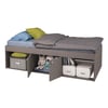 Arctic Grey Wooden Low Sleeper Storage Bed