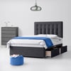 Cornell Buttoned Charcoal Fabric Divan Bed