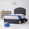 Dudley Lined Charcoal Fabric Divan Bed