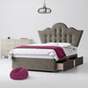 Florence Buttoned Slate Grey Fabric Divan Bed