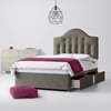 Victor Buttoned Slate Grey Fabric Divan Bed