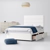 Cornell Lined White Fabric Divan Bed