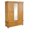 Woburn Oak Wooden 3 Door 2 Drawer Wardrobe