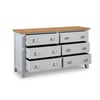 Richmond Grey and Oak 6 Drawer Wooden Wide Chest