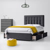 Cornell Buttoned Charcoal Fabric Divan Bed