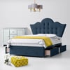 Florence Buttoned Midnight Blue Fabric Divan Bed