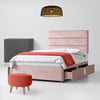 Cornell Lined Pink Velvet Divan Bed