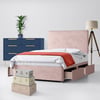 Cornell Plain Pink Velvet Divan Bed