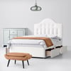 Victor Buttoned White Fabric Divan Bed