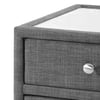 Sorrento Grey Fabric 3 Drawer Bedside Table
