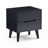 Alicia Grey 2 Drawer Wooden Bedside Table