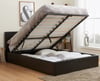 Berlin Brown Leather Ottoman Storage Bed