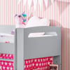 Pluto Dove Grey Wooden Mid Sleeper with Starry Pink Tent