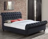 Castello Charcoal Fabric Scroll Sleigh Bed