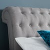 Castello Grey Fabric Scroll Sleigh Bed