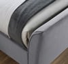 Clover Grey Velvet Fabric Bed