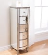 Elysee Mirrored 5 Drawer Narrow Chest