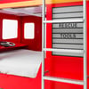 Fire Engine Red Wooden Bunk Bed