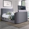 Griffin Light Grey Fabric Ottoman Media Electric TV Bed
