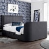 Griffin Slate Grey Fabric Ottoman Media Electric TV Bed