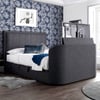 Griffin Slate Grey Fabric Ottoman Media Electric TV Bed