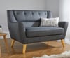 Lambeth 2 Seater Grey Fabric Sofa