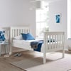 Lisbon White Finish Solid Pine Wooden High Foot End Bed