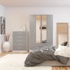 Lynx White and Grey 4 Door 2 Drawer Wardrobe with Mirror