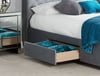 Marlow Grey Velvet Fabric 2 Drawer Storage Bed