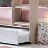 Mars Pastel Pink Wooden Bunk Bed with Underbed Trundle