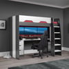 Mercury Grey and White Wooden High Sleeper Gaming Bed