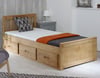 Mission Waxed Pine Wooden Storage Bed Frame - 3ft Single