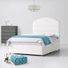 Dudley Lined White Fabric Divan Bed