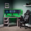 Orbit Grey Oak Wooden Corner Gaming Desk
