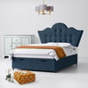 Florence Buttoned Midnight Blue Fabric Divan Bed