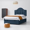 Victor Buttoned Midnight Blue Fabric Divan Bed