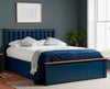 Phoenix Navy Blue Wooden Ottoman Storage Bed