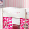 Pluto Stone White Wooden Mid Sleeper with Starry Pink Tent
