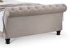 Ravello Mink Coloured Chenille Fabric Scroll Sleigh Bed