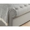 Castello Grey Fabric Ottoman Scroll Sleigh Bed
