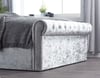Sienna Steel Crushed Velvet Ottoman Storage Bed Frame Only - 4ft6 Double