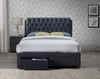 Valentino Charcoal Fabric 2 Drawer Storage Bed