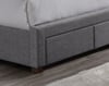 Valentino Grey Fabric 2 Drawer Storage Bed 